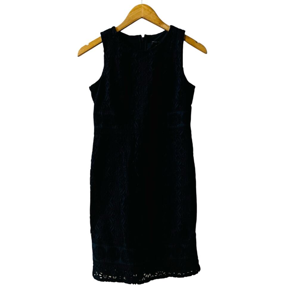Ann Taylor Navy Lace Sleeveless Sheath Dress  Size 0P Petite